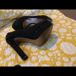 BCBG Silver Studded Black Heels